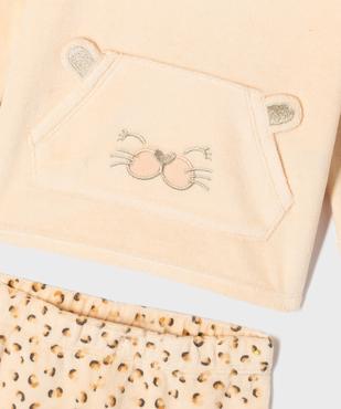 Pyjama 2 pièces en velours à motif léopard bébé fille vue2 - GEMO 4G BEBE - GEMO