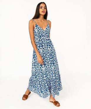 Robe imprimée à fines bretelles et taille empire femme vue1 - GEMO(FEMME PAP) - GEMO