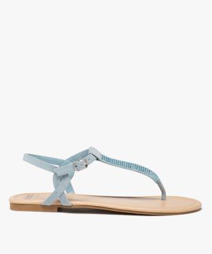 Sandales femme plates unies à entre-doigts avec strass vue1 - GEMO (CASUAL) - GEMO
