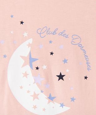 Pyjama bicolore avec motif lune et étoiles fille vue2 - GEMO 4G FILLE - GEMO