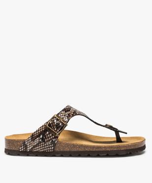 Sandales femme à talon plat et entredoigt vue2 - GEMO (CASUAL) - GEMO