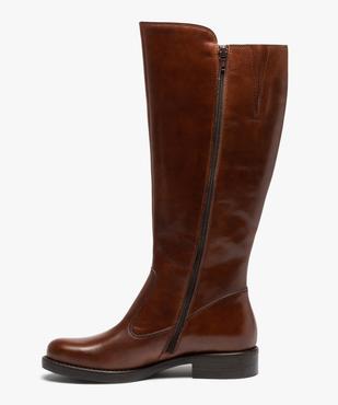 Bottes femme à talon plat unies style cavalières - Tanéo vue3 - TANEO - GEMO
