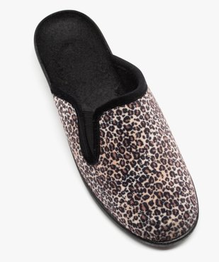 Chaussons femme mules confort compensées à motif léopard vue5 - GEMO(HOMWR FEM) - GEMO