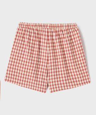 Short ample à carreaux avec taille ajustable fille vue3 - GEMO (JUNIOR) - GEMO