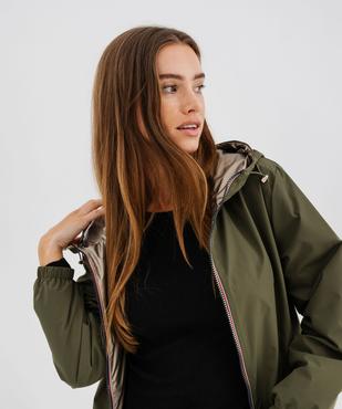 Imperméable réversible et déperlant à capuche femme vue2 - GEMO 4G FEMME - GEMO