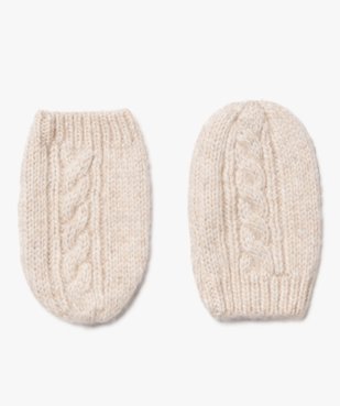Moufles en maille torsadée bébé vue1 - GEMO(BEBE DEBT) - GEMO