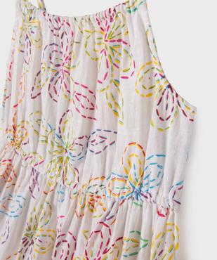 Robe à bretelles en coton à motifs fleuris fille vue3 - GEMO (ENFANT) - GEMO