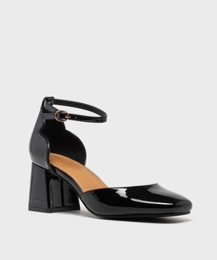 Escarpins à bout carré et talon large vernis femme - Valentina Baldano vue2 - VALENTINA BALDA - GEMO