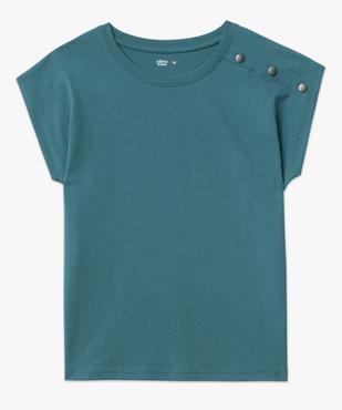 Tee-shirt manches courtes coupe loose avec boutons fantaisie femme vue4 - GEMO 4G FEMME - GEMO