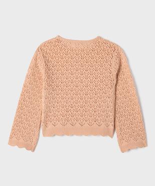 Pull en maille ajourée avec finitions dentelées fille vue4 - GEMO (ENFANT) - GEMO
