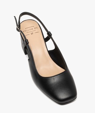 Escarpins sling-back à talon large et bout carré femme vue5 - FOLLOW ME - GEMO