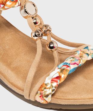 Sandales à talon compensé et brides bijoux femme - Emilia Rosa vue6 - EMILIA ROSA - GEMO