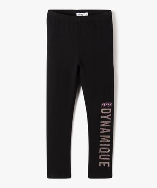 Leggings avec inscription pailletée fille vue1 - GEMO 4G FILLE - GEMO