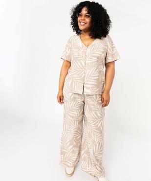 Blouse manches courtes fluide à col V et imprimé femme grande taille vue7 - GEMO (G TAILLE) - GEMO