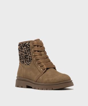 Boots zippées et lacées à sequins et semelle crantée fille - Hobiz vue2 - HOBIZ - GEMO
