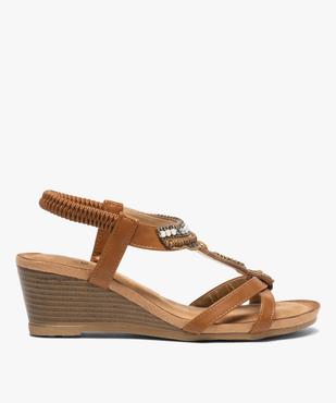 Sandales femme à bride talon élastique ornée de perles vue1 - GEMO(URBAIN) - GEMO