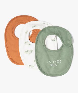 Bavoir de naissance en jersey imprimé (lot de 3) vue1 - GEMO 4G BEBE - GEMO