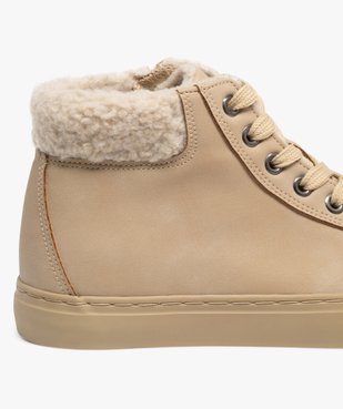 Baskets femme mid-cut unies avec col fourré et à zip vue6 - FOLLOW ME G4G - GEMO