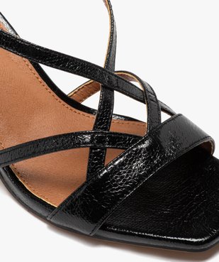 Sandales à talon carré à brides fantaisie vernies vue6 - GEMO(URBAIN) - GEMO