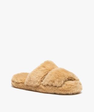 Chaussons femme mules plates en textile peluche vue2 - GEMO(HOMWR FEM) - GEMO