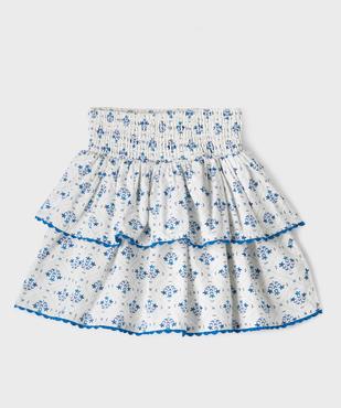 Jupe courte à volants fleurie fille - LuluCastagnette vue4 - LULUCASTAGNETTE - GEMO