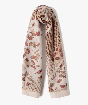 Foulard à motif feuillage femme vue1 - GEMO 4G FEMME - GEMO