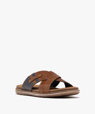 Sandales mules confort avec brides en cuir homme vue3 - G'FLEX - GEMO