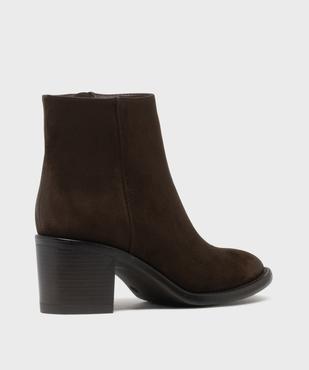 Boots zippées en suédine à talon haut et large femme - Valentina Baldano vue4 - VALENTINA BALDA - GEMO