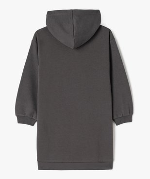 Robe sweat à capuche avec motif XXL fille vue3 - GEMO (ENFANT) - GEMO