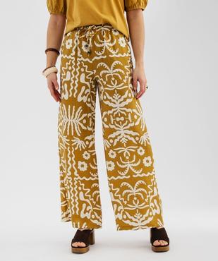 Pantalon large et fluide imprimé femme vue1 - GEMO 4G FEMME - GEMO