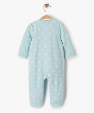 Pyjama bébé fille en velours avec fermeture devant vue3 - GEMO(BB COUCHE) - GEMO