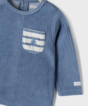 Pyjama 2 pièces en velours bébé garçon - LuluCastagnette vue2 - LULU CASTAGNETTE G4G D - GEMO
