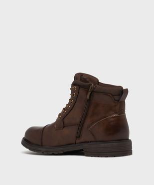 Boots mid-cut à semelle crantée, lacets et zip homme vue4 - MARIO BALDANO - GEMO