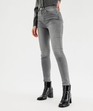 Jean skinny taille haute en coton stretch délavé femme vue2 - GEMO 4G FEMME - GEMO