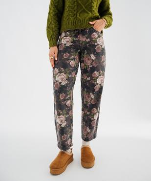 Pantalon en twill de coton fleuri forme ballon femme vue2 - GEMO(FEMME PAP) - GEMO