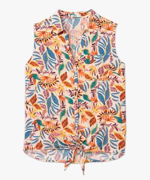 Chemise sans manches imprimée avec nœud dans le bas femme vue4 - GEMO 4G FEMME - GEMO