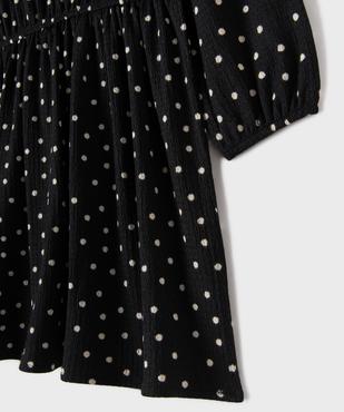 Robe courte à manches longues en maille texturée extensible fille vue4 - GEMO (ENFANT) - GEMO