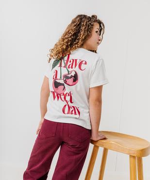 Tee-shirt manches courtes avec motif XXL dans le dos fille vue2 - GEMO 4G FILLE - GEMO