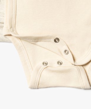 Body bébé à manches longues et fermeture croisée (lot de 3) vue2 - GEMO 4G BEBE - GEMO