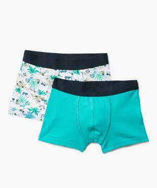 Boxers en coton stretch uni + imprimé garçon (lot de 2) vue1 - GEMO 4G GARCON - GEMO