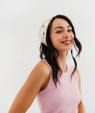 Débardeur en maille côtelée emmanchures américaines femme vue1 - GEMO 4G FEMME - GEMO