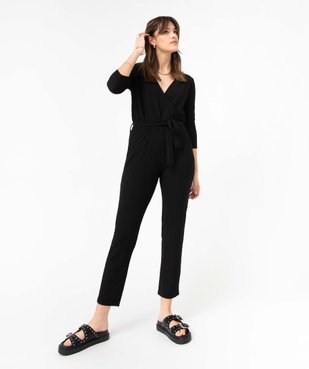 Combinaison pantalon femme avec haut cache-coeur  vue2 - GEMO(FEMME PAP) - GEMO
