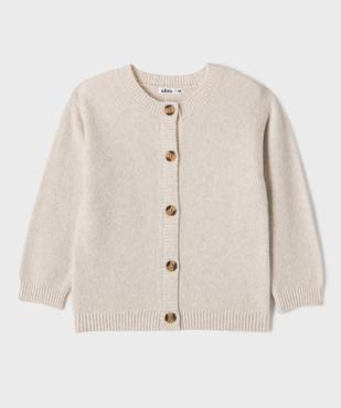 Gilet an maille à col rond fille vue1 - GEMO (ENFANT) - GEMO