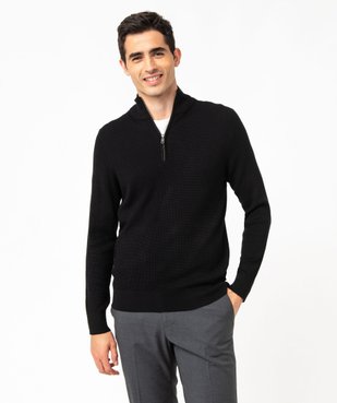 Pull col camionneur maille fantaisie homme vue2 - GEMO 4G HOMME - GEMO