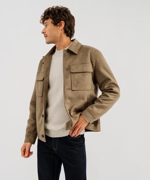 Veste en suédine homme vue1 - GEMO (HOMME) - GEMO