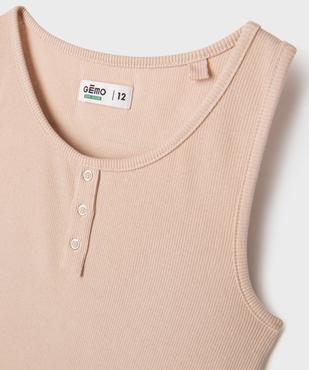 Débardeur en maille côtelée extensible fille  vue6 - GEMO 4G FILLE - GEMO