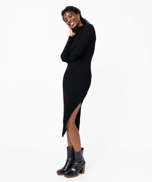 Robe tube en maille côtelée à col montant femme vue1 - GEMO 4G FEMME - GEMO