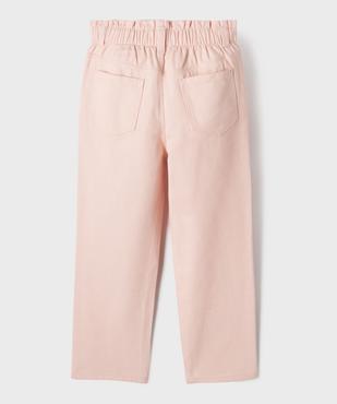 Pantalon denim coloré coupe slouchy à taille ajustable fille vue7 - GEMO (ENFANT) - GEMO