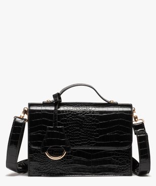 Sac à main verni motif animal en relief à bandoulière amovible femme vue1 - GEMO (ACCESS) - GEMO