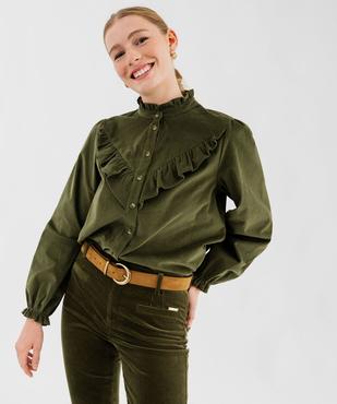 Chemise en velours à volants femme - LuluCastagnette vue2 - LULUCASTAGNETTE - GEMO
